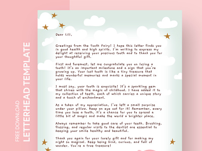 Tooth Fairy Letterhead Free Google Docs Template card docs document free google docs templates free template google docs google google docs letterhead letterheads ms note notepaper paper print printing stationery template templates word writing
