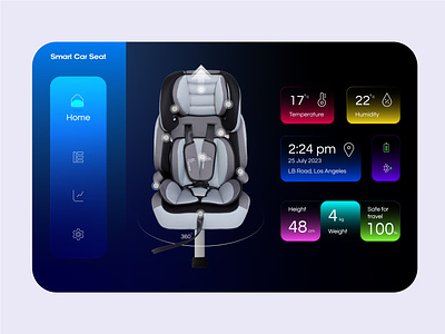 Smart Car seat Dash UI Visual application design designer india interface lalit promo screen smart car chair smart car seat smart car seat dashboard startup ui ui designer ux web