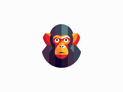 Geometric Monkey Logo animal branding character design emblem face geometric icon identity illustration logo mark mascot monkey nature sports symbol vector wildlife zoo