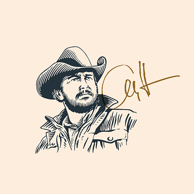 Cole Hauser Illustration coffee cowboy illustration yellowstone