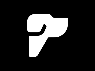P dog logo branding dog head icon letter logo minimal modern p search smart