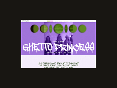 GHETTO PRINCESS | Dance Studio | Redesign concept animation design ui ux web